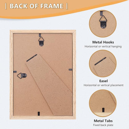 ATOBART 4x6 Picture Frame, OAK Wood Photo Frame with Perspex Glass for Vertical or Horizontal Tabletop Wall Display for Photos, Paintings, Posters, Artwork, Birthday Christmas Gift, Set of 3