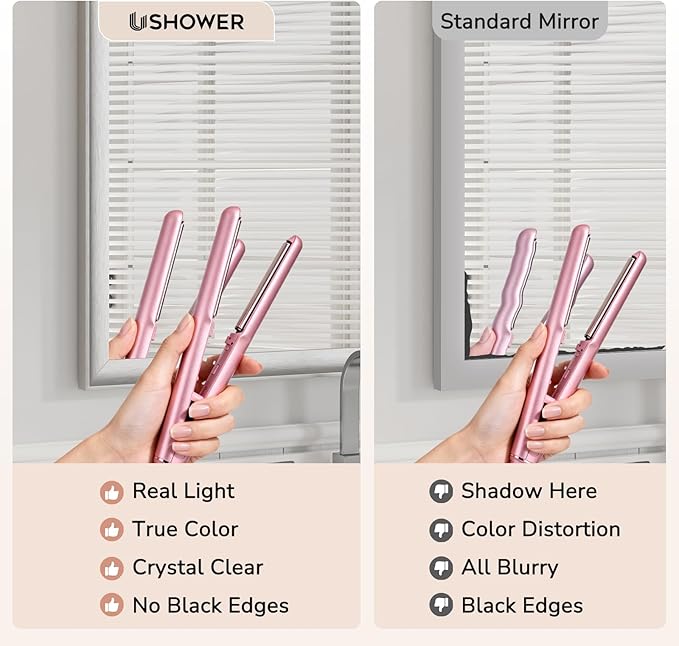 USHOWER 2 Pack Brushed Nickel Bathroom Mirrors for Over Sink 24x36 Inch, Metal Framed Rectangle Vanity Mirror for Wall, Bedroom, Living Room, Entryway, Anti-Rust, HD Tempered Glass,Horizontal/Vertical