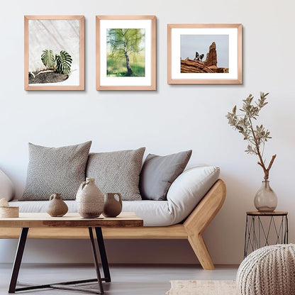 Golden State Art, 11x14 Picture Frame Set of 6 - Matted to 8x10 Photo - Engineered Wood Gallery Frame Set - Wall Mounting (Rose Gold,6 Pack)