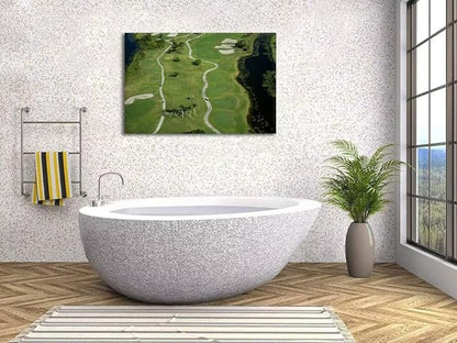 chenchenArt Florida Community Golf Course Wall Art for Living Room Bedroom Bathroom Home Decorations Golf Course Picture Poster Canvas Prints Modern Artwork Framed Ready to Hang(18''H x 24''W)