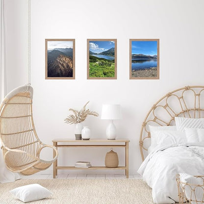 JCJMY 10x13 Rustic Brown Picture Frame Set of 6, Horizontal and Vertical Formats for Wall Hanging, 10 x 13 Wall Gallery Poster Photo Frames with Shatter Resistant Plexiglass, 6 Pack, Rustic Brown