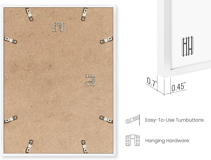 HAUS AND HUES White Oak Wood 12x18 Picture Frames - Bulk Set of 15, Gallery Wall Frames for Posters (White Oak Frame)