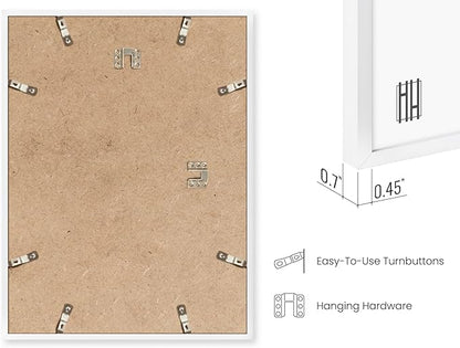 HAUS AND HUES White Oak Wood 11x17 Picture Frames - Bulk Set of 25, Elegant Frames for Posters and Wall Display