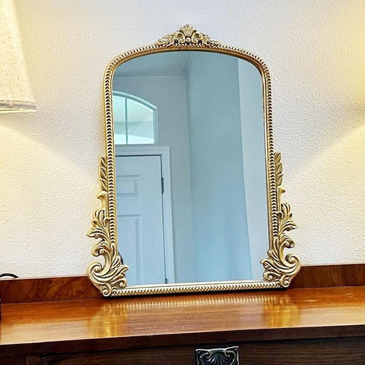 Vintage Small Arched Mirror, 17 * 12in Wall Mounted Vanity Mirror for Living Room, Bedroom, Bathroom, Entryway, Porch, Home and Dormitory, Versatile, Vintage Makeup Mirror