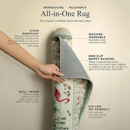 Machine Washable Throw Rugs for Entryway: 3x5 Door Mat Indoor Entrance Small Rug Stain Resistant Non Slip Low Pile Soft Carpet for Kitchen Front Door Indoor Entrance Entry Bedroom