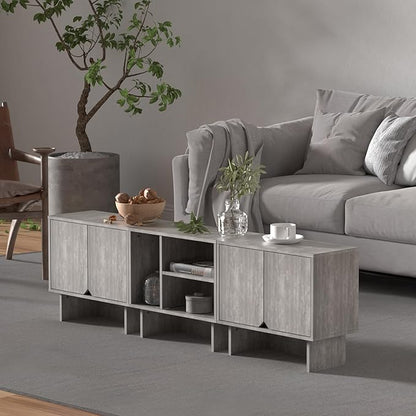 Lab Cosi Modular TV Stand for 70-Inch TV,Modern 3pcs Storage Sideboards,Bookcase,End Table,Nightstand,Buffet Cabinets,Coffee Table for Living Room,Dining Room,Bedroom, Grey