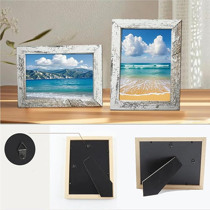 xnlkros 12 pack assorted gallery wall picture frame,rustic farmhouse wood picture frames multiple sizes including 4x6, 5x7, 8x10, 11x14, Ideal for living room hanging or tabletop display,Rustic White