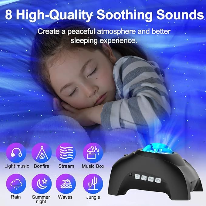 Star Projector, CIMELR Northern Galaxy Aurora Lights Projector with 33 Light Effects Bluetooth Speaker & White Noise, Remote Control Night Light for Bedroom, Room Decor, Party, Gift for Kids Adults