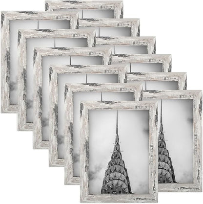 5x7 Picture Frames Grey Set of 12 for Wall Gallery Collage Photo Frames or Tabletop Display