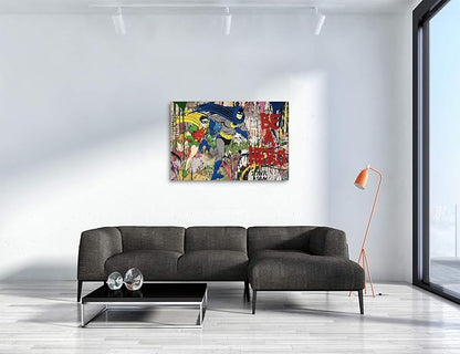Yatsen Bridge Banksy Superhero Wall Art Paintings, Inspirational Canvas Paintings, Graffiti Pop Art Posters And Prints for Home Decor Ready to Hang - 36x24 inch