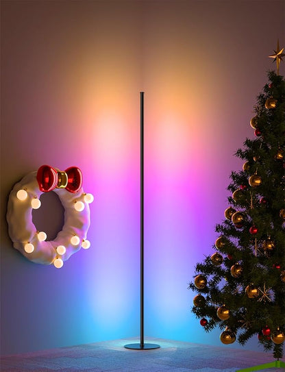 Eastfine Corner Floor Lamp 70", Upgraded RGB LED with Remote Control, App Control with 16 Million Colors and Dynamic Modes, Music Sync Timing, Ambient Lighting for TV Living Room Bedroom Gaming