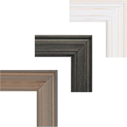 Kate and Laurel Bordeaux Gallery Floating Shelf and Wall Frame Kit, Set of 5, Multiple Finishes, Assorted Size Wooden Frames and Display Shelf