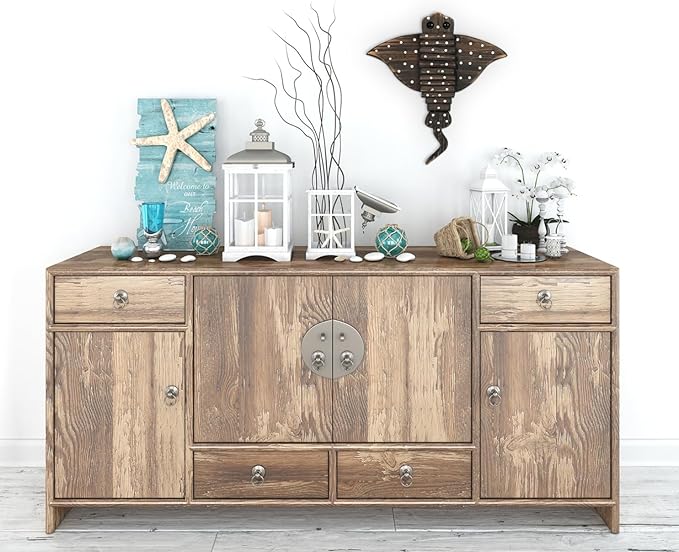 Driftwood Fish Nautical Wall Decor - Handmade Wooden Rustic Coastal Wall Art for Living Room, Bedroom, Office, Bathroom - Ocean Beach Decoration (Glider)