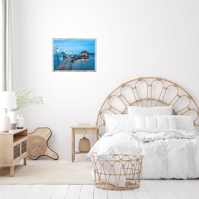 JCJMY 10x14 Picture Frame Set of 6 for 30 x 40cm Diamond Art Painting, Wall Mounting Horizontally or Vertically, 10 x 14 Wall Poster Photo Frame with Shatter Resistant Plexiglass,6 Pack, Rustic White