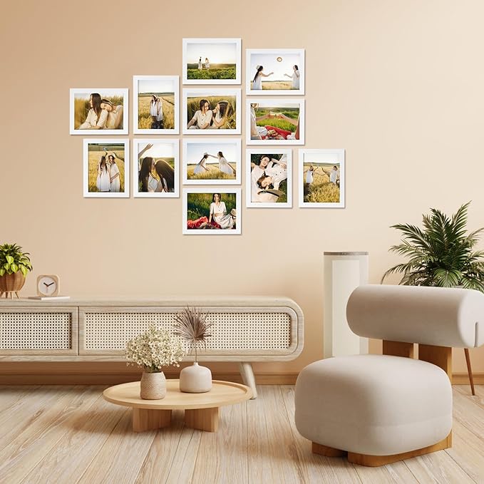 Giftgarden 6x8 Picture Frame White 6 x 8 Photo Frames Bulk for Wall or Tabletop Display, 12 Pack