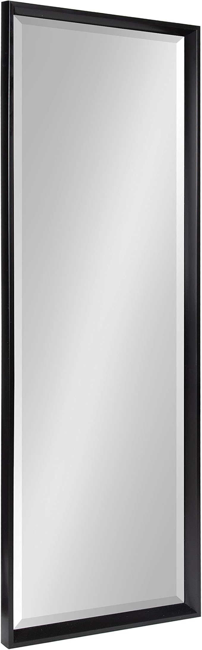 Kate and Laurel Calter Modern Framed Full Length Beveled Wall Mirror, 17.5x49.5 Black