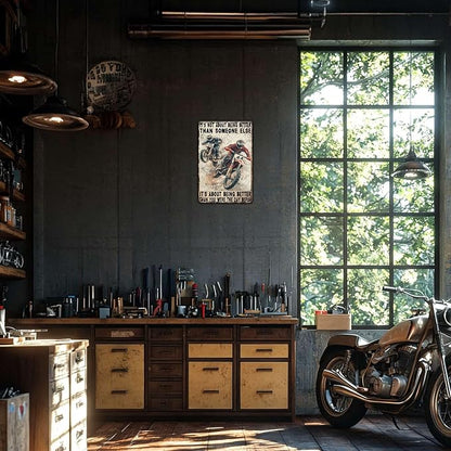 Motorcycle Tin Sign In The Darkest Hour When The Demons Come Metal Sign Motorcycle Poster Wall Decor Home Garage Bathroom Man Cave Office Bedroom Metal Plaque 12x8 Inch