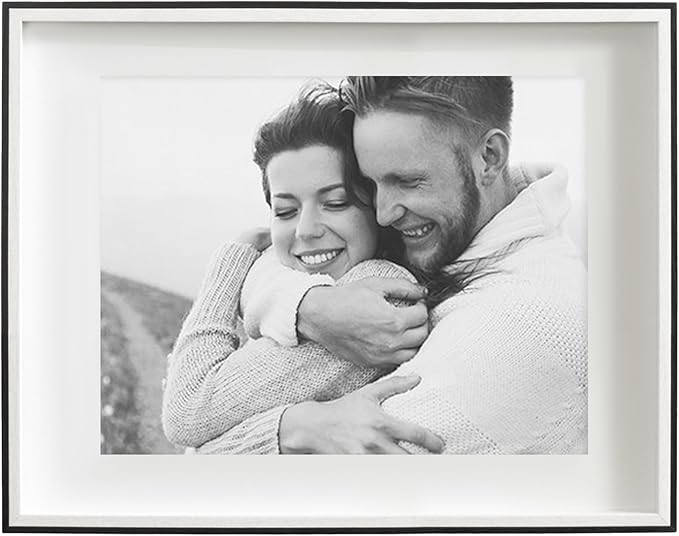 Kate and Laurel Gibson Transitional Picture Frame Set; Set Of 10; Varying Sizes; Black and White; Two-Tone Wall Frame Set Collection with Hanging Template for Gallery Wall Picture Frame Display