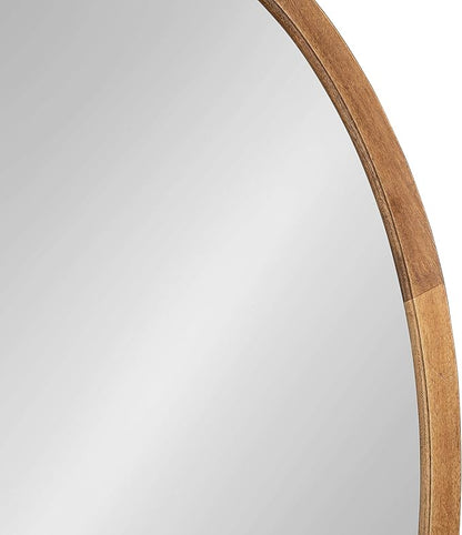 Kate and Laurel Hogan Farmhouse Oval Framed Wall Mirror, 24 x 36, Rustic Brown, Decorative Bulletin Board for Wall