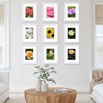 JCJMY 12 Packs 8x10 Picture Frames, Display 5x7 with Mat or 8x10 Without Mat, Gallery Wall Frame Set, 8 by 10 Frames Bulk Set of 12 Collage Wall Decor Photo Frames Set for Wall and Tabletop, White