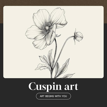 Framed Black and White Botanical Wall Art, Set of 4 Piece Vintage Minimalist Neutral Floral Prints Painting, Farmhouse Rustic Flower Artwork for Bedroom Living Room Fireplace Kitchen Walls, 11x14 Inch