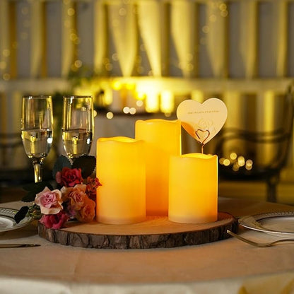 Homemory Waterproof Flameless Candles, Outdoor Indoor Battery Operated LED Pillar Candles with Remote Control and Timer, Plastic, Long Lasting, D3 x H4 4" 5" 5" 6" 6", Set of 6