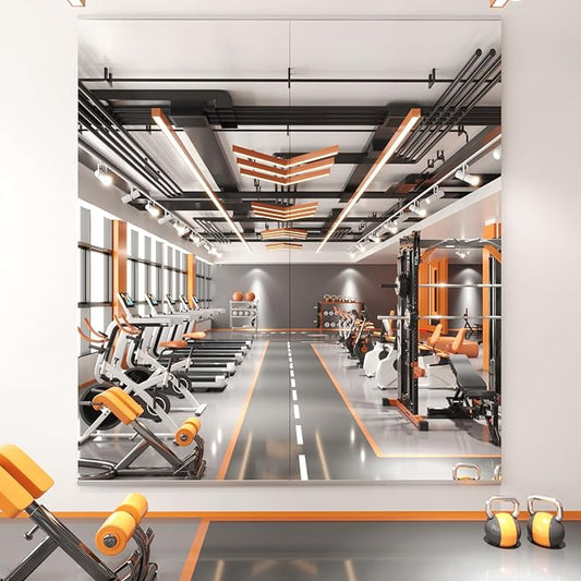 Peegel Home Gym Mirror - 79''x36''(2PCS) Large Frameless Tempered Glass Workout Mirrors for Home Gym Wall,Yoga,Garage,Dance