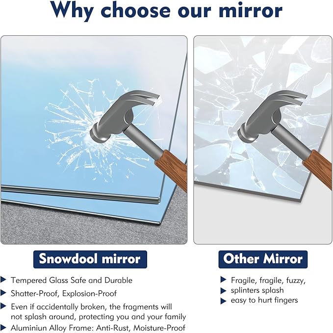 Snowdool Gym Mirror, 63''x28'' 2PCS Mirrors for Home Gym Wall Large, Full Body Mirror for Yoga, Garage, Dance Studio, Anti-Rust, Tempered Glass,Frameless Rectangle Wall-Mounted Workout Mirrors