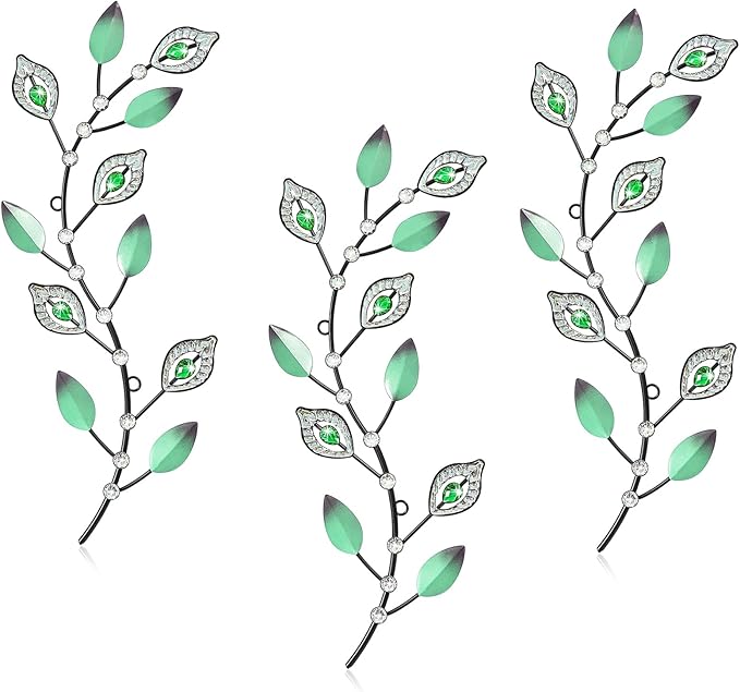 Cityelf 3 Set Crystal Leaf Wall Art Sculpture Iron Tree Leaves Branch Hanging Wall Décor Jeweled Bling Home Deor Acrylic Diamond Accent …