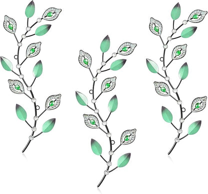 Cityelf 3 Set Crystal Leaf Wall Art Sculpture Iron Tree Leaves Branch Hanging Wall Décor Jeweled Bling Home Deor Acrylic Diamond Accent …