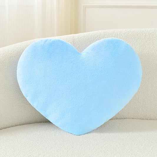 Petrella Heart Pillow Cute Fuzzy Pillows Throw Pillows for Bed Livingroom Home Decor Cushion Decorative Aesthetic Preppy Pillows Blue,Large 19"x15"