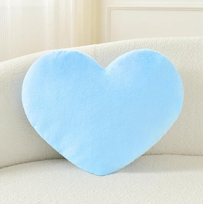 Petrella Heart Pillow Cute Fuzzy Pillows Throw Pillows for Bed Livingroom Home Decor Cushion Decorative Aesthetic Preppy Pillows Blue,Small 13"x10"