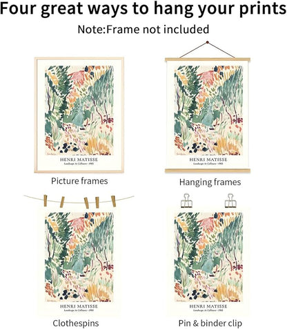 LYPHNX Sage Green Matisse Poster Wall Art Vintage Abstract Floral Prints Set of 3 Mid Century Aesthetic Flower Artwork Painting Picture Canva Decor for Living Room Bedroom Bathroom 16"x24" Unframed