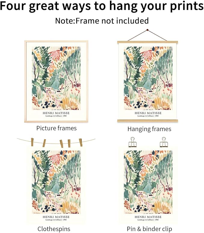 LYPHNX Sage Green Matisse Poster Wall Art Vintage Abstract Floral Prints Set of 3 Mid Century Aesthetic Flower Artwork Painting Picture Canva Decor for Living Room Bedroom Bathroom 12"x16" Unframed