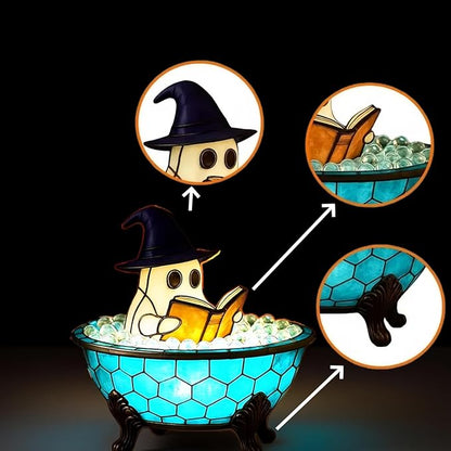 Halloween Night Light，Halloween Lamp，Ghost Bubble Bath Lamp，Halloween Bathroom Decor，Bathtub Ghost LED Night Lights，for Indoor Bathroom Table Decor Halloween Gifts