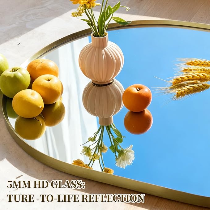 Oval Full Length Mirror, 71"×24" Wall-Mounted Mirror with Gold Frame in Shiny Gold, Ultra-Clear Explosion-Proof Dressing Mirror, Simple & Classic Deco for Cloakroom/Bedroom/Living Room