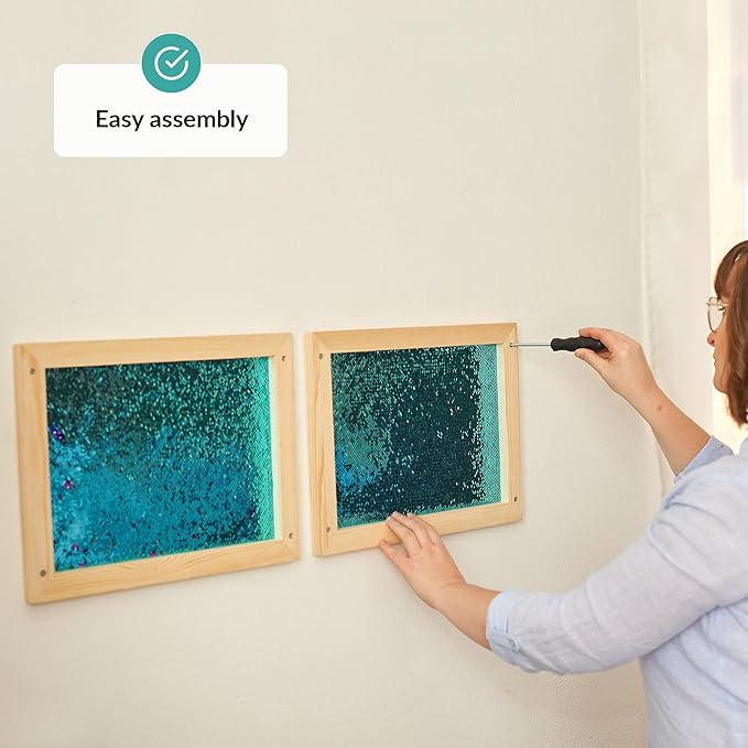 ODOXIA Sequin Wall Panel for Kids | Interactive Sensory Flip Fabric Board | Reversible Toy for Play & Learning | Room Equipment & Autism Toys