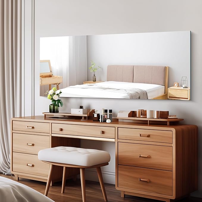CILIBER Frameless Mirror, 24x60 Mirrors for Wall, Large Bathroom Mirror for Over Sink, Rectangle Frameless Vanity Mirror with Polished Edge, 3mm Tempered Glass, Hangs Horizontally or Vertically