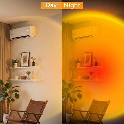 Neroupe Sunset Lamp Projector for Girls, Sunset Red Color Led Lamp Mood Lighting Night Light, 180° Adjustable Sunset Lamps for Living Room Decor/Home Decor/Bedroom Decor/Party