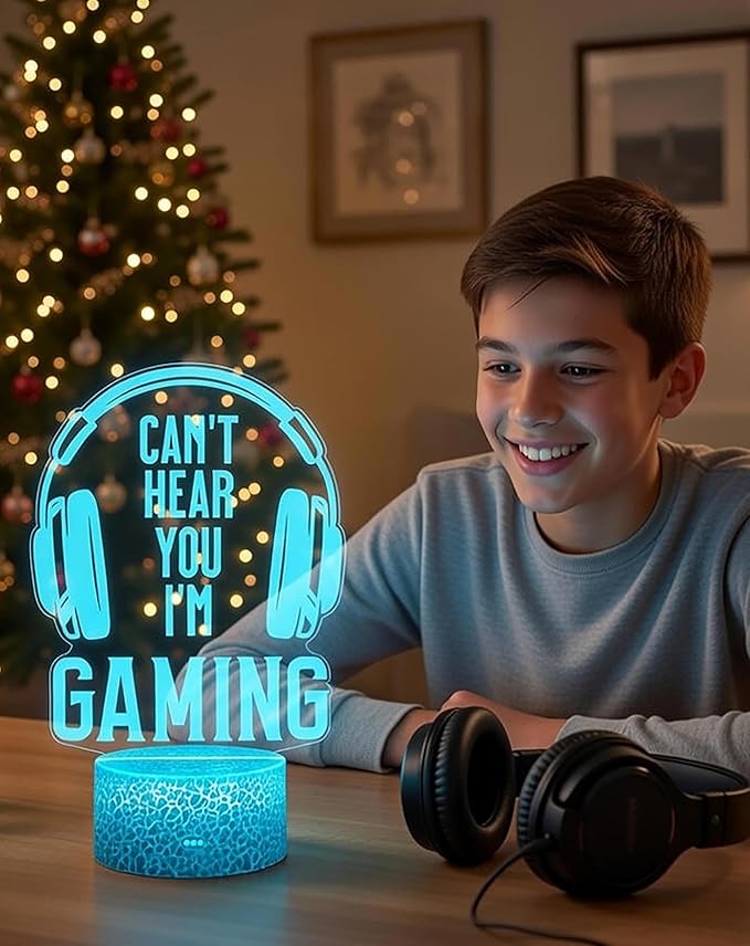 Gaming Night Light, LED Gaming Room Decor Lamp with 16 Color RGB Changing, Remote Control Dimmable Gamer Light for Bedroom Desk Setup, Cool Gamer Gifts for Teens Boys
