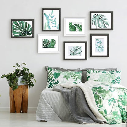 SESEAT 8x10 Picture Frame Dark Gray Set of 6, Display Pictures 5x7 With mat or 8x10 Without Mat