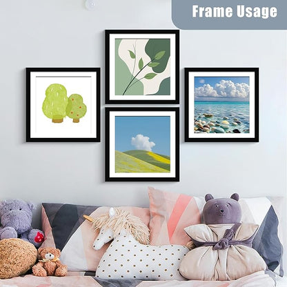 BESCRCL 12x12 Picture Frame Black Set of 6, Diamond Art Painting Frames Display Photo 10x10 or 12 x 12 without Mat, Wall Hanging Frame with Plexiglass