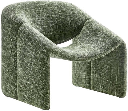 Modway Vivi Chenille Upholstered Accent Basil-Plush, Comfy Armchair, Ideal as a Modern Barrel, Lounge Reading Chair for Living Room, Bedroom or Cozy Corner Seating