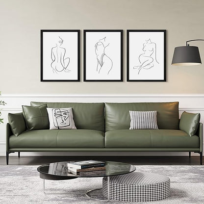 Minimalist Line Wall Art Woman Body Outline Wall Art Prints Women Figure Drawing Painting Body Line Wall Decor Female Wall Art Abstract Woman Silhouette Canvas Art Aesthetic 12x16x3 Inch Framed