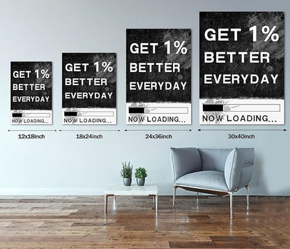 Extra Large 1 Big Panel Everyday Get Better Motivational Canvas Poster Prints Wall Art Modern Office Decor Canvas Painting Picture for Gym Dance Room Wall Decor Gift Choice for Teen Men-28 Wx44 H