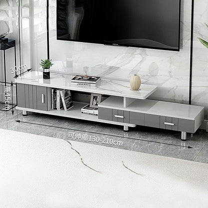 Extendable TV Stand Modern Entertainment Center with Drawers Rectangle TV Console Table for Living Room Bedroom~/