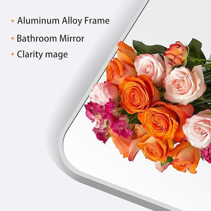 DESBING 40" x 36"Bathroom Mirror, Silver Wall Mirror with Metal Frame, Decorative Rectangular Vanity Mirror for Bedroom Bathroom Living Room Entryway (Horizontal/Vertical)