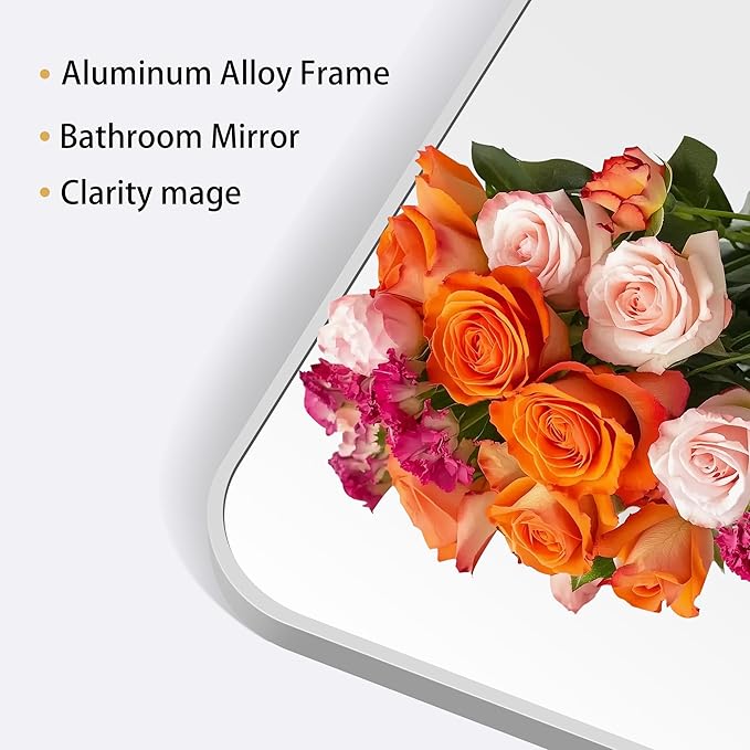 DESBING 30" x 36"Bathroom Mirror, Silver Wall Mirror with Metal Frame, Decorative Rectangular Vanity Mirror for Bedroom Bathroom Living Room Entryway (Horizontal/Vertical)