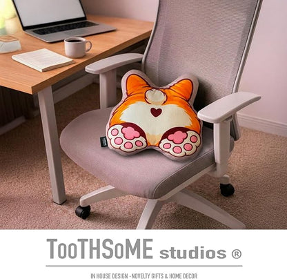 Toothsome Studios Corgi Dog Shape Butt Pillow, Polyester Cotton Stuffed Throw, Novelty Animal Design, Multi-Color, 12 Inches (Corgi)