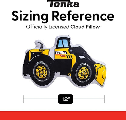 Northwest Hasbro Tonka Compactor Cloud Pillow, Plush Comfort for Kids Adults, Bedroom Playroom Decor, Spot Clean, 12 Inch